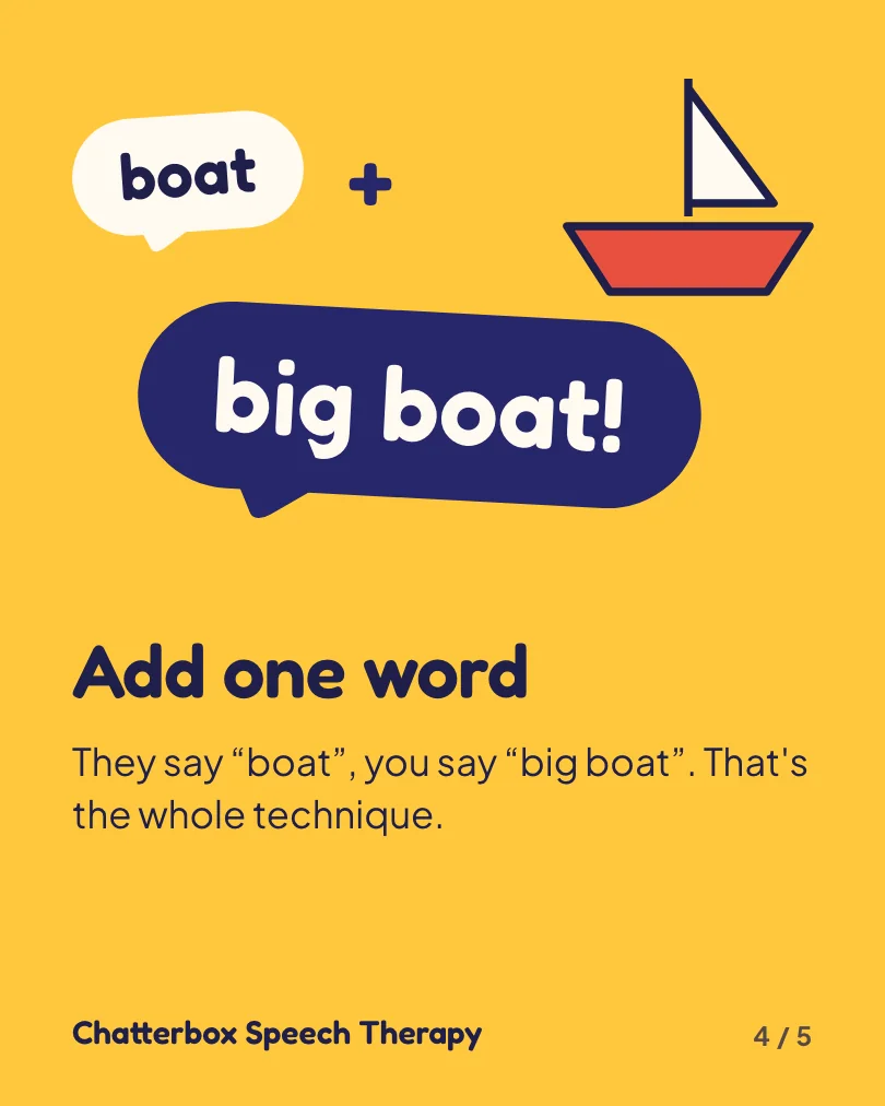 Chatterbox Speech Therapy 的示例轮播图(第 4 张,共 5 张):Add one word