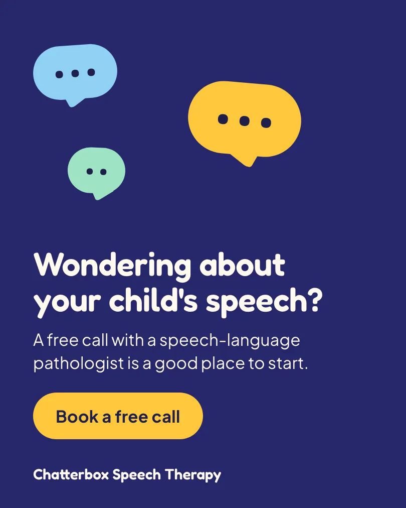 Exemple de carrousel, diapositive 5 sur 5, pour Chatterbox Speech Therapy : Wondering about your child's speech?