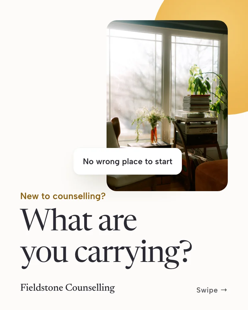Fieldstone Counselling 的示例轮播图(第 1 张,共 5 张):What are you carrying?