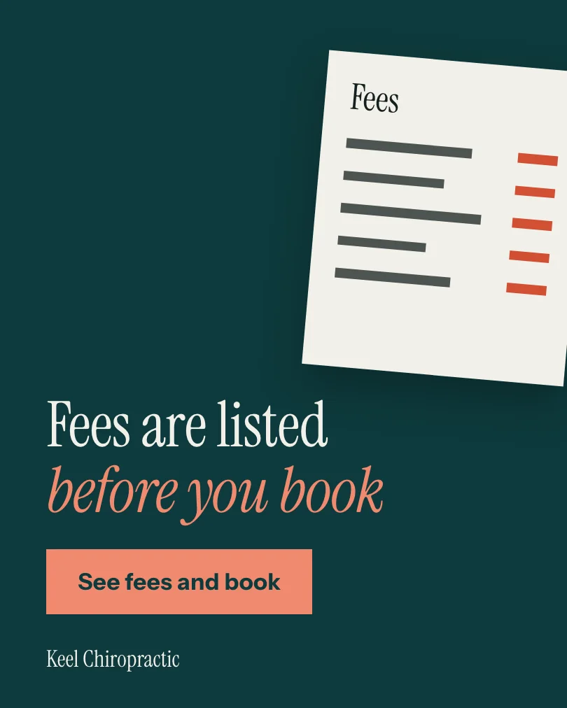Keel Chiropractic 的示例轮播图(第 4 张,共 4 张):Fees are listed before you book