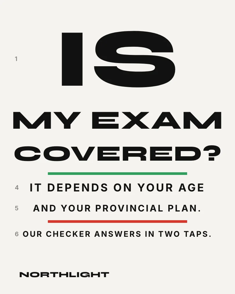 Exemple de publication pour Northlight Optometry : Is my exam covered?