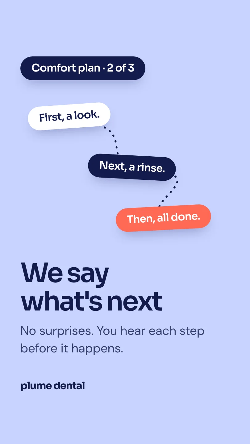 Plume Dental 的示例Reels 短视频(第 3 幕,共 4 幕):We say what's next